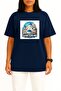 Oversized Greece Santorini Island Chest Printed Unisex T-Shirt - 2
