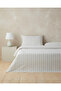 Glint Stripes Yarn Dyed Single Bed Sheet Duvet Cover Set 160X220 cm Beige-Grey