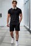 Men's Black Oval Slimfit Black Combed Cotton Shorts Plain Set