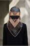 Black Mustard 90X90 Scarf - 100% Twill, Silk Stone Effect Pattern, Hand Stitched - 7