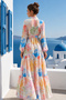 Patterned Hijab Dress Yellow 570 - 3