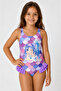 Purple Mermaid Printed Strap Children's Swimsuit