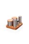 5 Compartment Wooden Napkin Holder Toothpick Holder Salt Shaker Spice Set Diner Restaurant Set 8 Piece Menage Set - 6