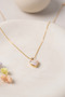 Women's Stone Heart Necklace / Gold Plated - 5