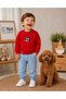 Embroidered Figure Detailed Lycra Jeans Trousers Baby Boy/Child Set