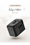 | محول سفر عالمي من GaN بقوة 65 واط مزود بثلاثة منافذ USB-C PD + منفذ USB واحد | أسود - 6