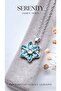 Blue Zircon Stone Opened Flower Steel Necklace - 3