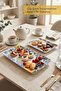 Set of 2 Melamine Presentation Plates, Presentation Plate, Serving Plate - Patterned Unbreakable Serving Plate - Lemon - 6