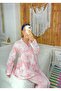 Long Sleeve White Star Patterned Lycra Cotton Fabric Maternity Pajama Set - 3