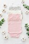 Baby Snap-On Bodysuit Unisex 4-Pack 100% Cotton Colors White, Gray, Cream, Pink, Cotton Fabric 100% Cotton