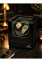 Watch Winder Brooklands Collection 2 Slot Ultra Quiet Automatic Watch Winding Box (Piano Black & Alcantara British Green) - 4