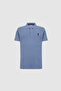 Men's Slim Fit Polo Neck Indigo Basic T-Shirt 50326920-Vr028 - 7
