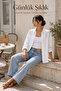 Women's White Muslin Oversize Casual Cut Buttoned Shirt - 8