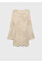 Embroidered Floral Pattern Knitted Dress - 3