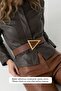 Triangle Gold Buckle Brown Thick Women's Belt 4.5 cm - 4