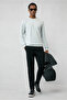 Crew Neck Regular Fit Embroidered Basic Thin Sweatshirt - 4