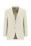 4 Drop Relaxed Fit Comfortable Cut Striped Cotton Linen Blend Jacket