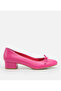 Genuine Leather Fuchsia Women's Thick Heel