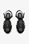 Black Genuine Leather Women's Strappy Cage Sandals - 6