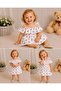 Baby Girl Cherry Pattern Salopet Bandana Set - 3