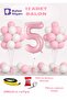 5 Year Old Pink Birthday Balloon Set 78cm Balloon Including Balloon Tape Raffia