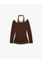 Slim Fit Viscose Blended Halter Neck Long Sleeve Double T-Shirt - 7