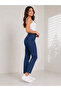 Anastasya High Waist Dark Blue Mom Jeans Lycra Colorfast Dark Blue Extra Comfortable Mom Jeans - 4