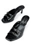 , Women's Heeled Slippers 161996Z612 Black - 7