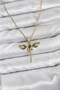 316L Steel Chain Gold Color Dragonfly Model Zircon Stone Women's Necklace