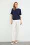 Lace Sleeves and Collar Knitwear Blouse - 4