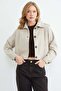 Buttoned Shirt Collar Pleated Trench Coat - 2