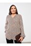 Ruffled Stand Collar Floral Long Sleeve Viscose Women's Blouse (S2) - 2