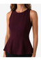 Slim Fit Crew Neck Sleeveless Peplum Blouse - 4