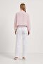 Muslin Blouse with Lace-Up Collar and Button Detail - 5