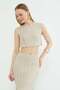 Glittery Skirt with Slits Knitwear 2-Piece Set - 7