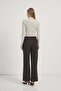 High Collar Draped Stretchy Blouse - 6