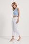 Women's Loose Wide Leg Boy Fit High Waist White Pants - 2