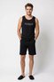Özkan 1000-15-16-17 Men's 100% Cotton Single Jersey Zero Sleeve Pajama Set with Pocket Shorts - 2
