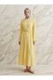 Front Tie Accessory Detail Dress-Yellow