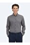 Anthracite Striped Regular Fit Long Woven Sport Cotton Blend Shirt