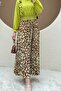 Digital Printed Pleated Skirt -Tan