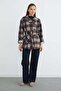 Plaid Patterned Belted Trench Coat - 2