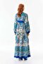 Printed Dress with Elastic Sleeves - 6