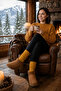 Original Women's Long Boot Socks Premium Thick Drawstring Slouchy Long Socks Soft Textured Cotton Terry Sole Boot Socks Compatible with Aerobics Knee-Length Dust Socks Home Sleep Comfortable Daily Warm Winter Socks - 3