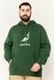 Men Brand Logo Long Sleeves Hoodie, Dark Green