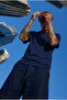 Men's Regular Fit 100% Cotton Navy Blue Summer T-Shirt - 4