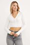 Polo Neck Zippered Crop Bodysuit - 3