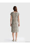 Original Oval Neckline Patterned A-Line Dress - 4