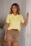 Women's Polo Collar Short Sleeve Knitwear Blouse - 2