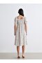 Original Square Neck Floral Slit Dress - 5